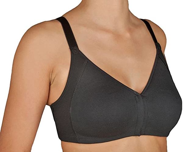 Picture of NON WIRED FRONT OPENING BLACK COTTON BRA